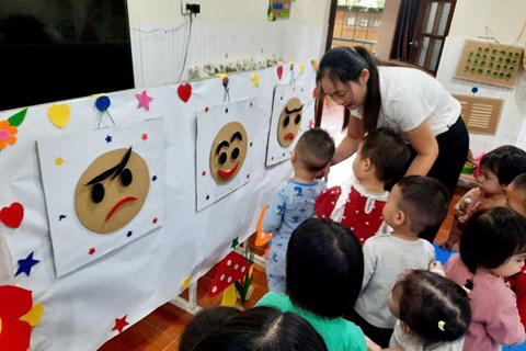 HĐTH DÁN KHUÔN MẶT CẢM XÚC LỚP  NT D4